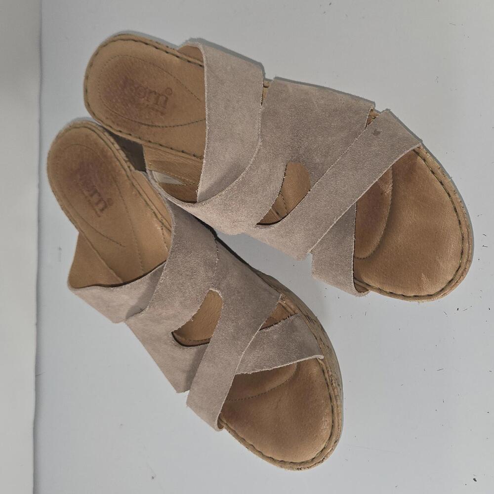 Born Nora Handcrafted Leather/Suede Wedge Sandal Size 10M